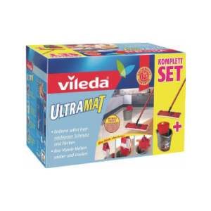 Набор Ультрамат в коробке со складной ручкой с серым пластиковым ведром, Vileda, 8137431