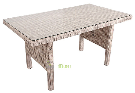 Стол обеденный прямоугольный Жасмин из искусственного ротанга, коричневый GLAС-31557-712 KD